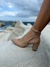 christina Christi | Nude Heeled Leather Sandals 