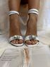 christina Christi | Bridal Heeled Sandals - Crystals Shine Double Strap 