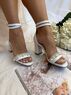 christina Christi | Pearls Heeled Sandals - Double Strap n Bright 