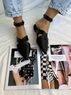 christina Christi | Leather Slip On Sandals - Rock Anklets 