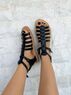 christina Christi | Handmade Gladiator Sandals Black n Brown 