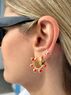 christina Christi | Statement Earring Set with Shiny Fuchsia Enamels 