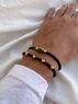christina Christi | Black Onyx Beaded Bracelets n Gold Beads 