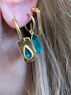 christina Christi | Gold Tiny Earrings Enamel on Hoops 