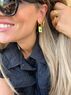 christina Christi | Gold Tiny Earrings Enamel on Hoops 