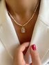 christina Christi | White Freshwater Pearls Necklace  Crystal Charm 