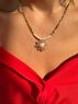 christina Christi | Gold Chunky Chain Daisy Zircons Necklace 