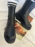 christina Christi | Black Leather Ankle Boots Slip On 