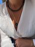 christina Christi | Black N Gold Beaded Necklace n Enamel Disc Necklace 
