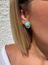 christina Christi | Turquoise Minimalist Round Earrings 