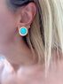 christina Christi | Turquoise Minimalist Round Earrings 