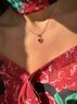 christina Christi | Red Zircon Heart Necklace 