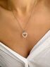 christina Christi | Silver Heart Necklace Zircon 