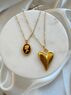 christina Christi | Gold Steel Necklaces Heart n Disc 