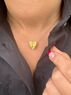 christina Christi | Gold Hammered Heart Necklace 