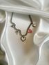 christina Christi | Silver Chunky Chain Heart Charm Necklace 