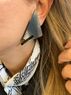 christina Christi | Silver Clip On Earrings Triangle 