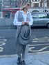 christina Christi | Gray Leather Shoulder Bag - Luxurious Gray 