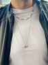 christina Christi | Pearls Necklace Men n Silver Evil Eye Stainless Steel Chains 