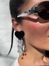 christina Christi | Black Heart Clip On Earrings Dangle 