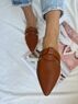 christina Christi | Brown Leather Mules Closed Toes 