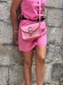christina Christi | Pink Leather Small Shoulder Bag - Wild Pink 
