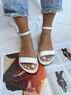christina Christi | White Leather Open Toes Sandals 