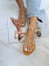 christina Christi | Chic Strappy Sandal Gold Leather 