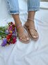 christina Christi | Minimalist Nude Leather Sandals 