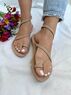 christina Christi | Minimalist Nude Leather Sandals 