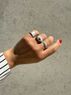 christina Christi | Ασημί Γυναικεία Δαχτυλίδια Μαύρες Χαραγματιές 