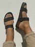 christina Christi | Black Leather Slide Sandals Men - Scratch Straps 