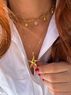 christina Christi | Gold Starfish Necklace n Pendant Crystals 