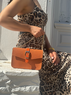 christina Christi | Orange Small Shoulder Bag Canvas n Leather - Tiny Me 