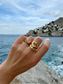 christina Christi | Women Gold Rings Set Colorful Stones 