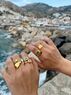 christina Christi | Gold Rings Colorful Enamel Stones 