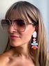 christina Christi | Long Colorful Clip On Earrings 