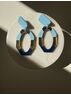 christina Christi | Asymmetric Clip On Earrings Blue n Gold 