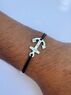 christina Christi | Anchor Bracelet Men Black Cord 