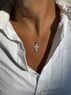 christina Christi | Silver Cross Necklace Men with Evil Eyes Sterling Silver 