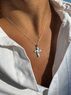 christina Christi | Silver Cross Necklace Men with Evil Eyes Sterling Silver 