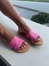 christina Christi | Pink Leather Slide Sandals - Chic on Pink 