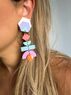 christina Christi | Long Colorful Clip On Earrings 