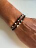 christina Christi | Minimal Beaded Bracelets Black n Silver 