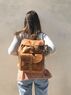 christina Christi | Pull up Yellow Leather Backpack Women 