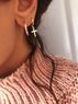 christina Christi | Silver Cross Earrings, Silver Hoop Earrings 