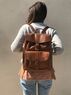 christina Christi | Brown Leather Backpack Women 