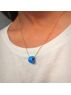 christina Christi | Round Evil Eye Necklace - Blue Bead Necklace 