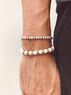 christina Christi | White Beaded Bracelet, Metallic Bracelet 