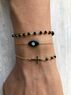 christina Christi | Gold & Black Bracelets , Black Rosario, Evil Eye Bracelet, Cross Bracelet 